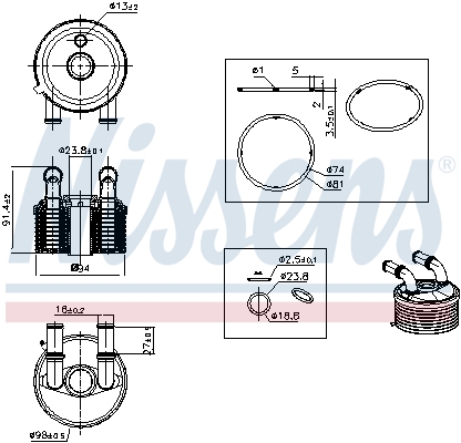 Ilustracja 91507 NISSENS chłodnica oleju, automatyczna przekładnia