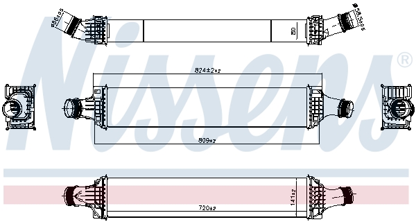 Ilustracja 961345 NISSENS chłodnica powietrza doładowującego - intercooler