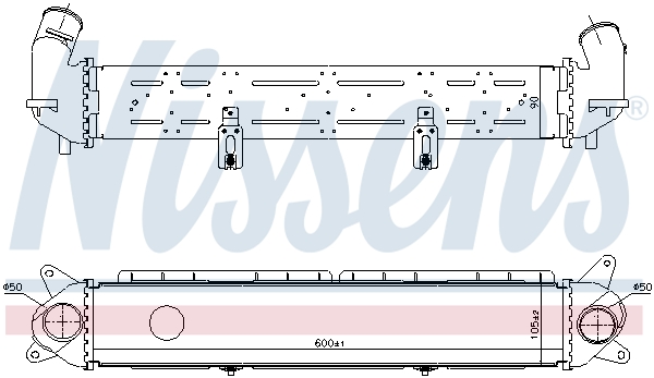 Ilustracja 961489 NISSENS chłodnica powietrza doładowującego - intercooler