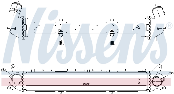 Ilustracja 961490 NISSENS chłodnica powietrza doładowującego - intercooler