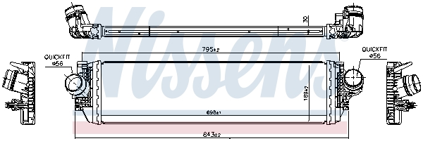 Ilustracja 961504 NISSENS chłodnica powietrza doładowującego - intercooler