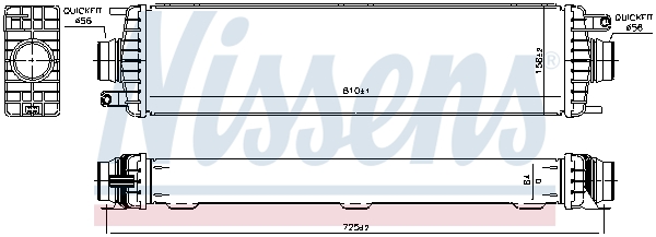 Ilustracja 961546 NISSENS chłodnica powietrza doładowującego - intercooler