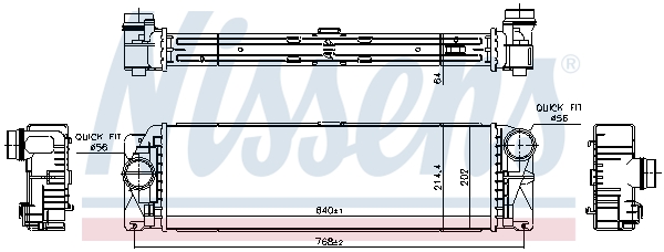 Ilustracja 961597 NISSENS chłodnica powietrza doładowującego - intercooler