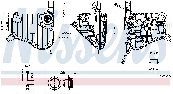 Ilustracja 996345 NISSENS zbiorniczek wyrównawczy, płyn chłodzący