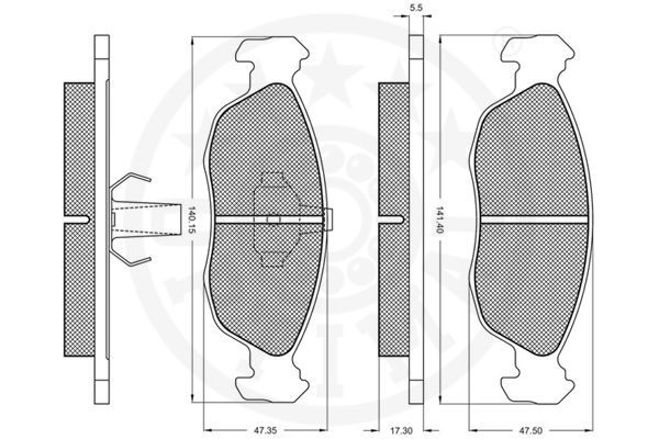 Ilustracja 10198 OPTIMAL klocki hamulcowe