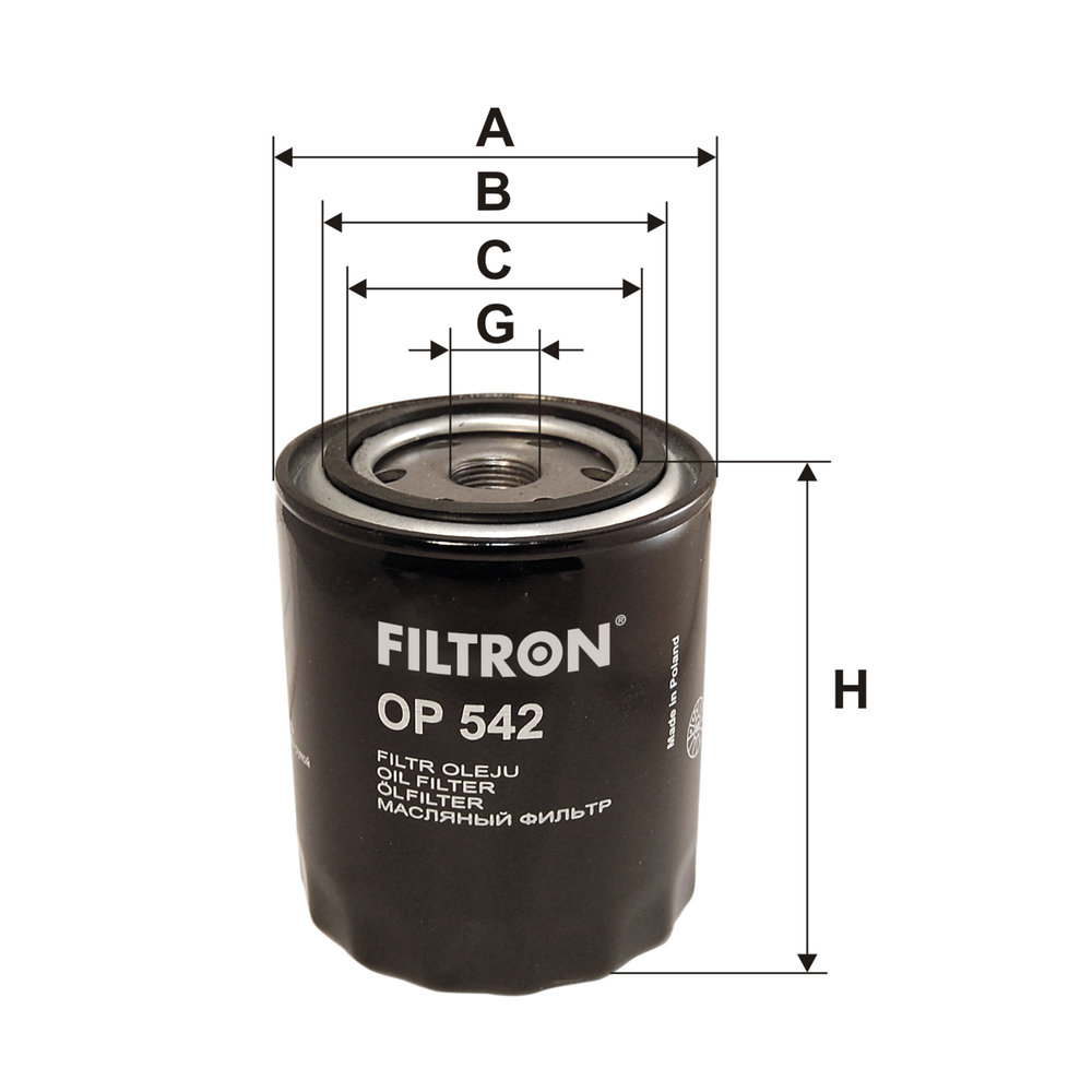 Ilustracja OP 542 FILTRON filtr oleju