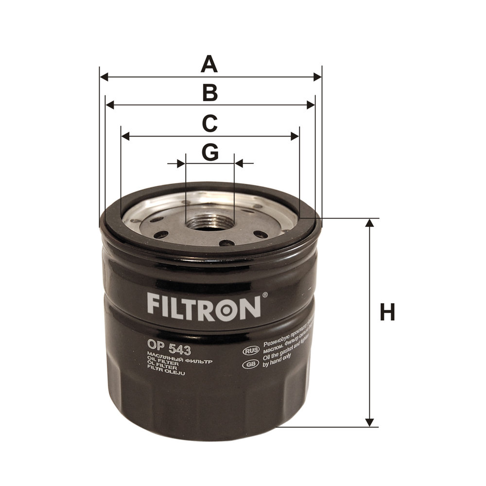 Ilustracja OP 543 FILTRON filtr oleju