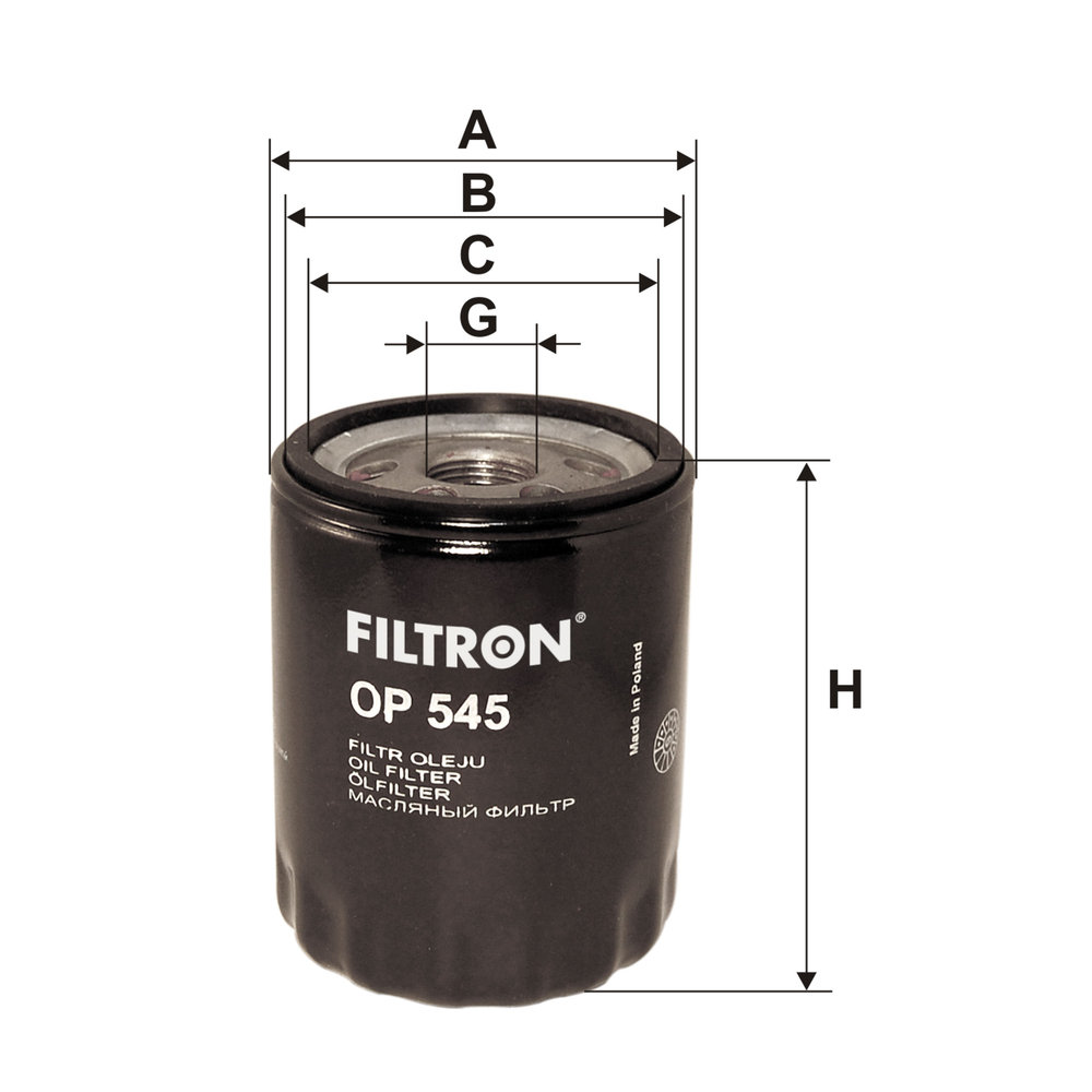 Ilustracja OP 545 FILTRON filtr oleju