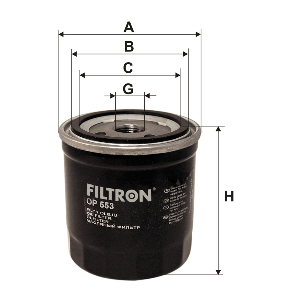Ilustracja OP 553 FILTRON filtr oleju