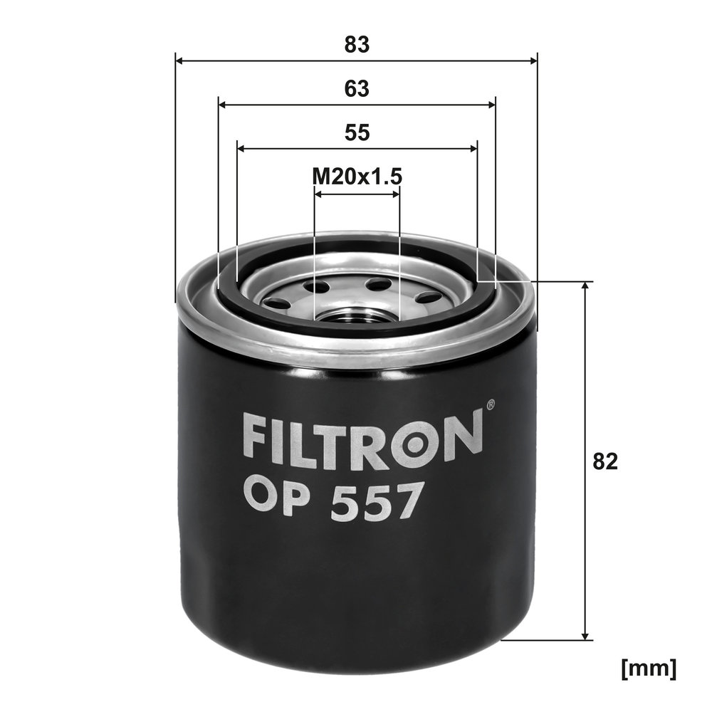 Ilustracja OP 557 FILTRON filtr oleju