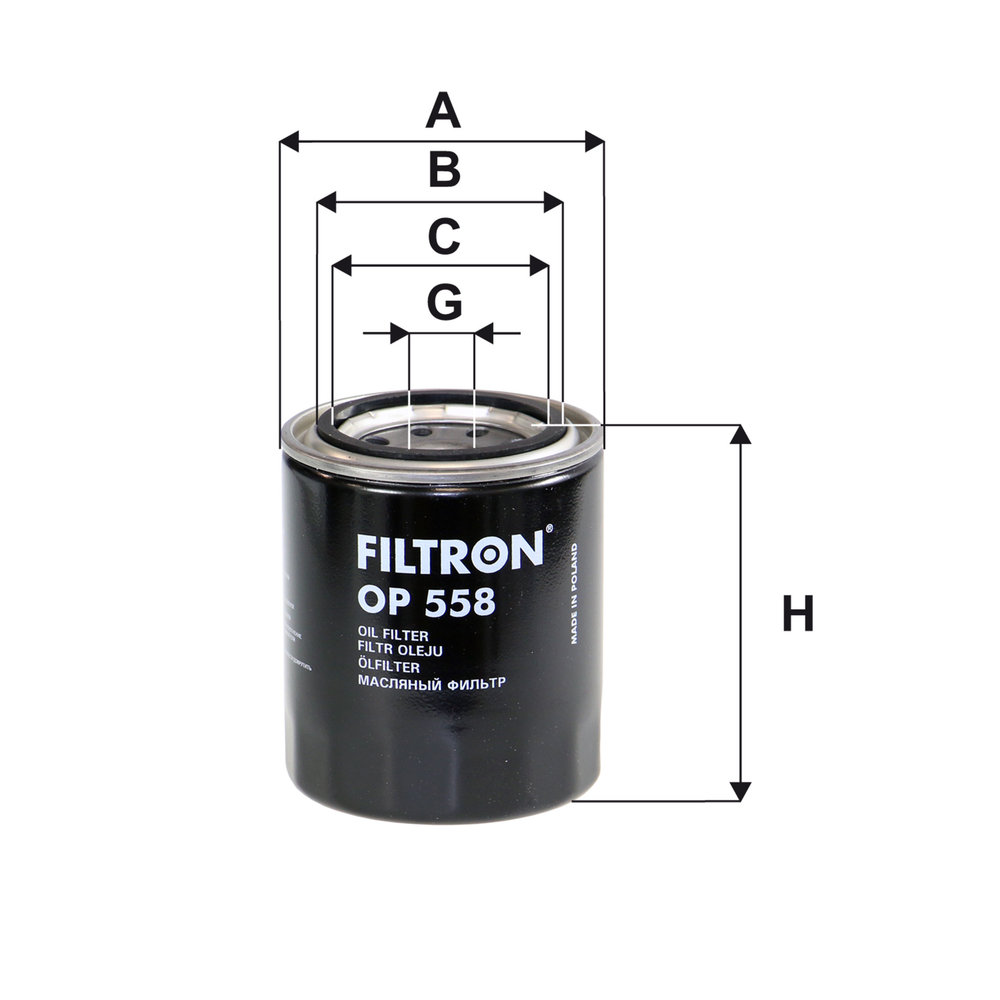 Ilustracja OP 558 FILTRON filtr oleju