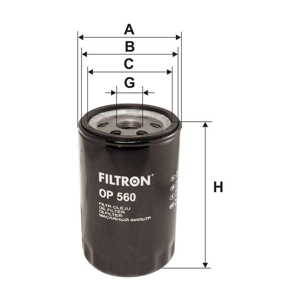 Ilustracja OP 560 FILTRON filtr oleju