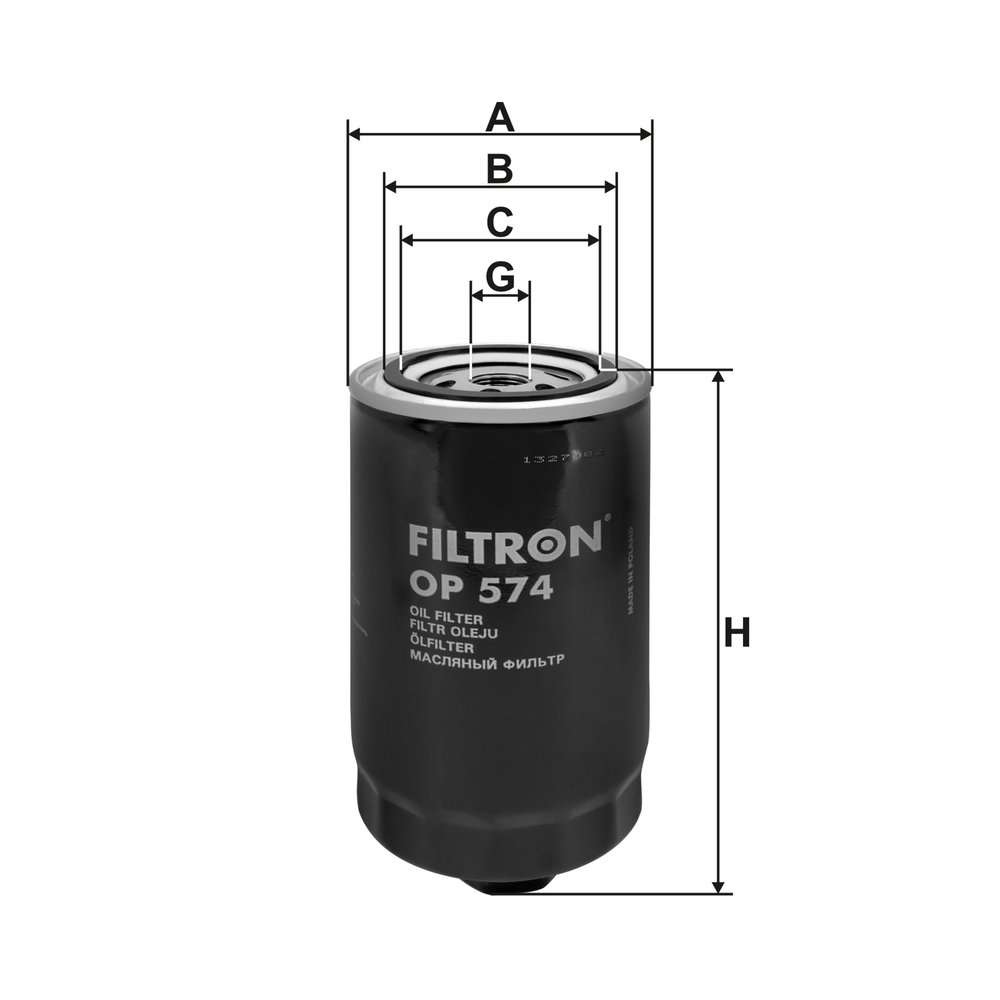 Ilustracja OP 574 FILTRON filtr oleju