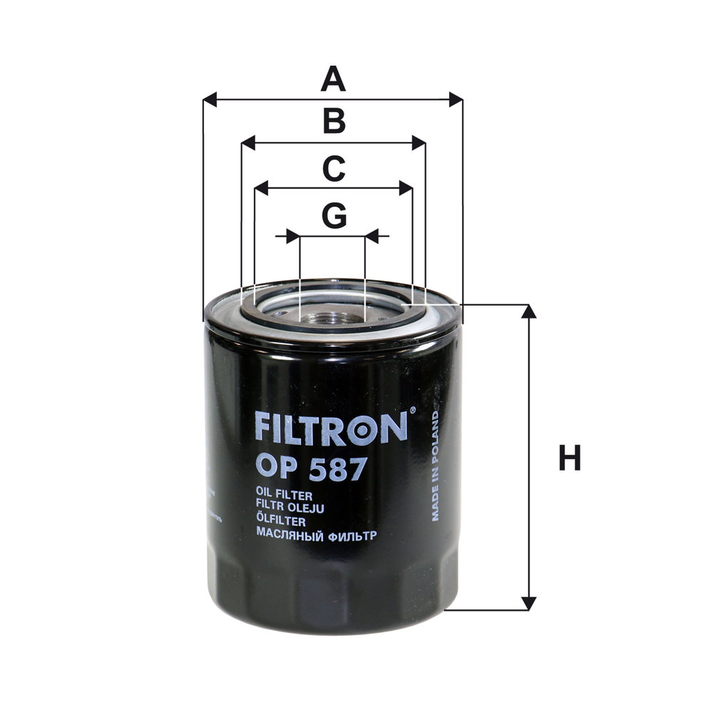 Ilustracja OP 587 FILTRON filtr oleju