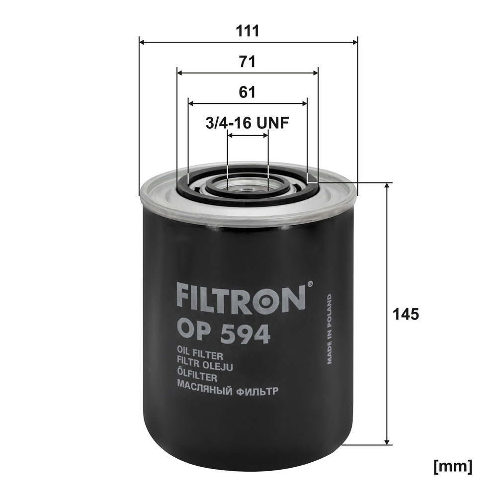 Ilustracja OP 594 FILTRON filtr oleju