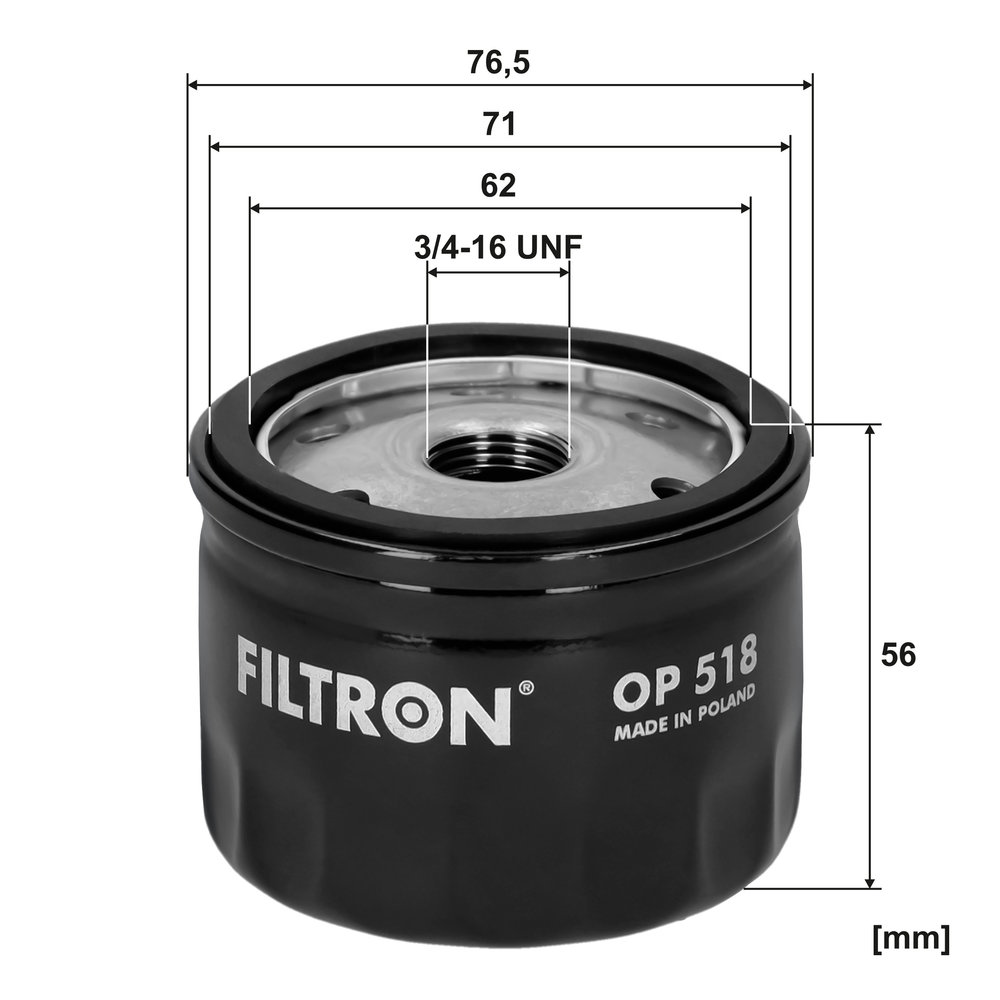 Ilustracja OP 518 FILTRON filtr oleju