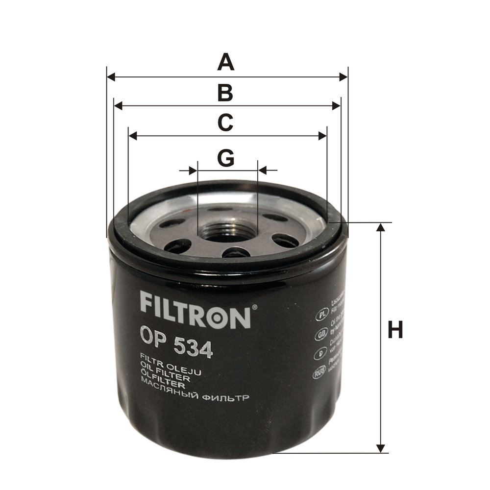 Ilustracja OP 534 FILTRON filtr oleju