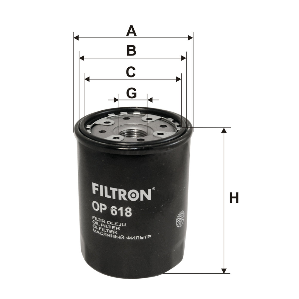 Ilustracja OP 618 FILTRON filtr oleju