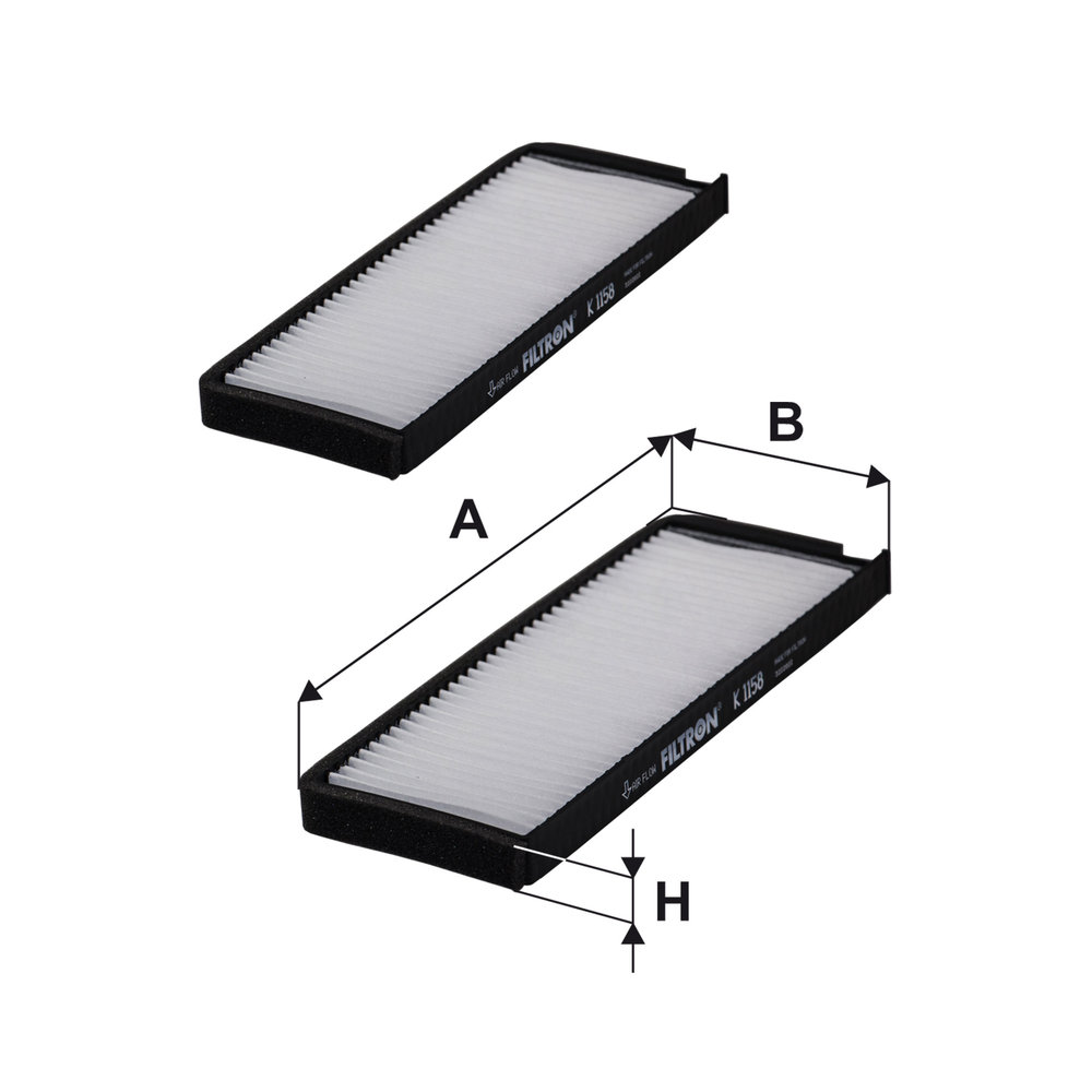 Ilustracja K 1158-2x FILTRON filtr kabinowy