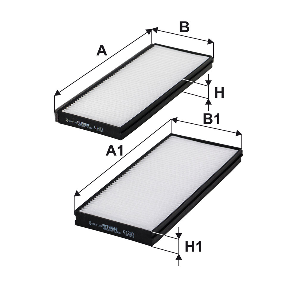 Ilustracja K 1203-2x FILTRON filtr kabinowy