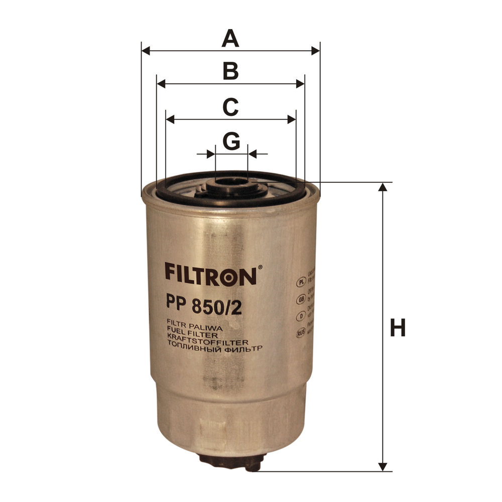 Ilustracja PP 850/2 FILTRON filtr paliwa