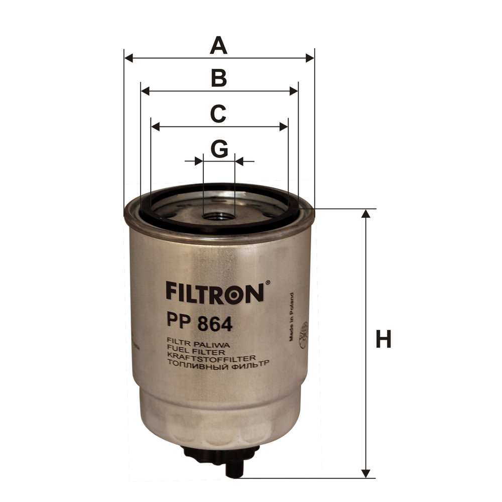 Ilustracja PP 864 FILTRON filtr paliwa