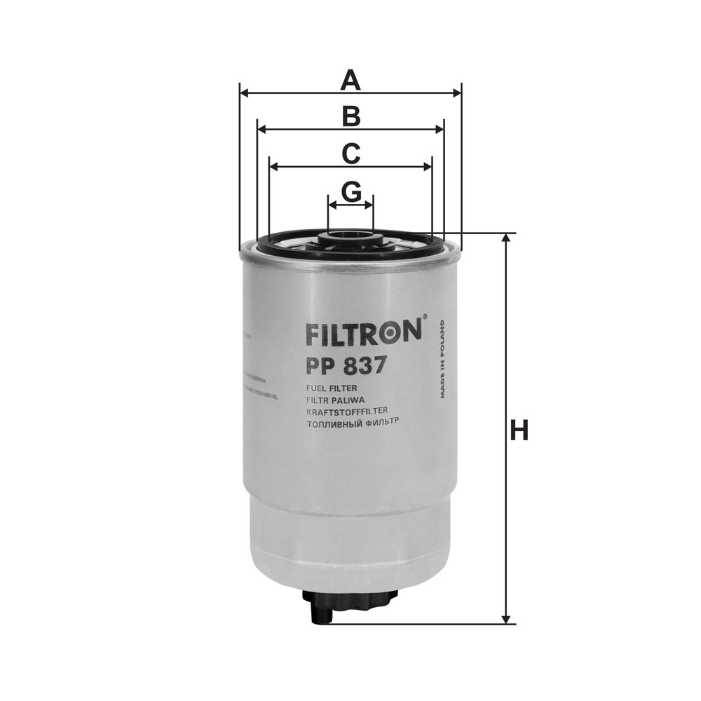 Ilustracja PP 837 FILTRON filtr paliwa