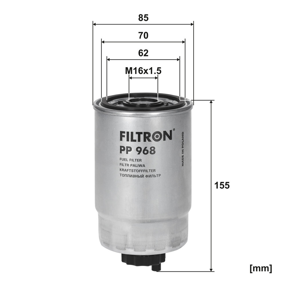 Ilustracja PP 968 FILTRON filtr paliwa