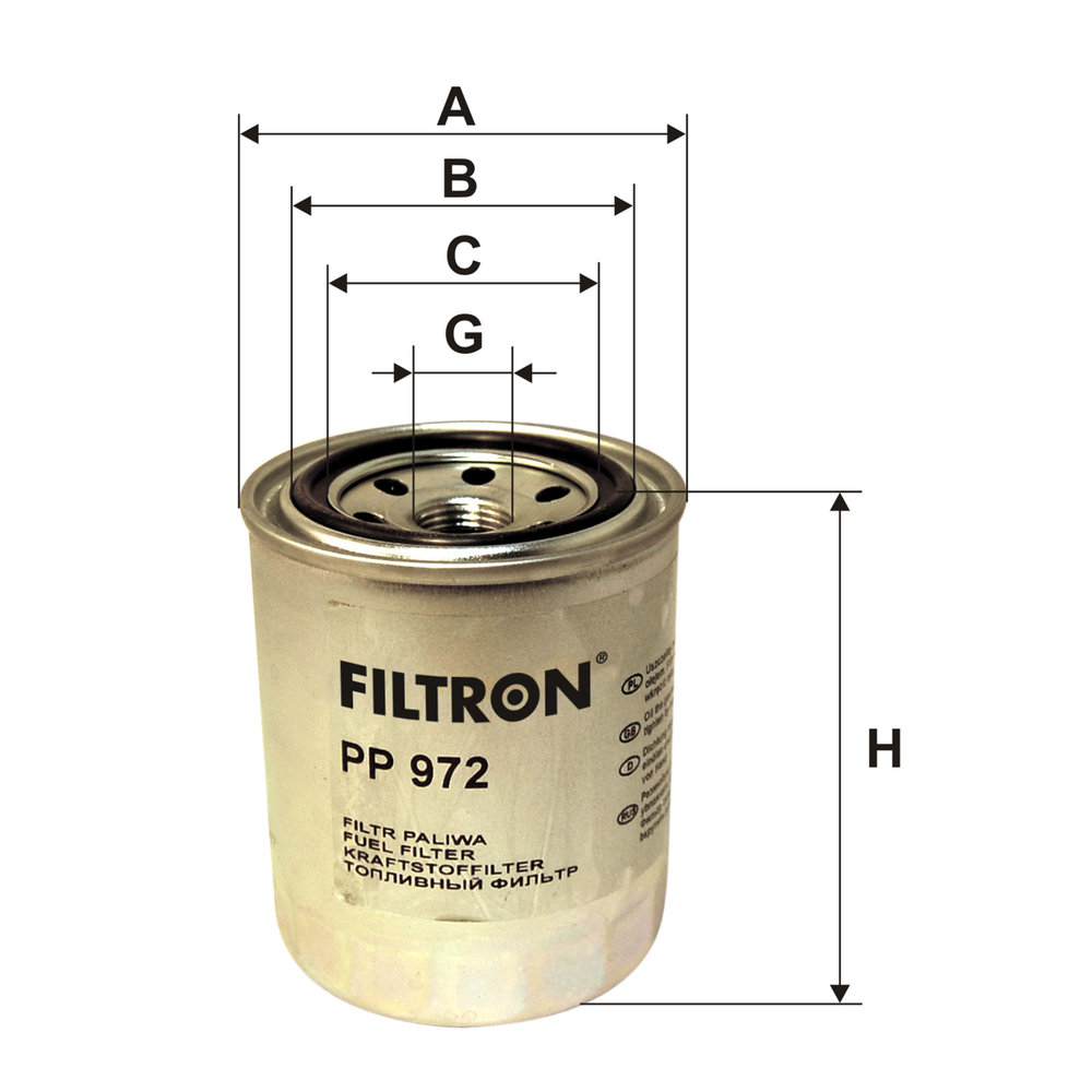 Ilustracja PP 972 FILTRON filtr paliwa