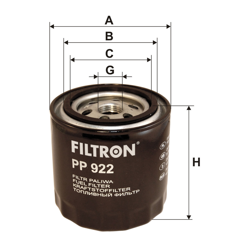 Ilustracja PP 922 FILTRON filtr paliwa