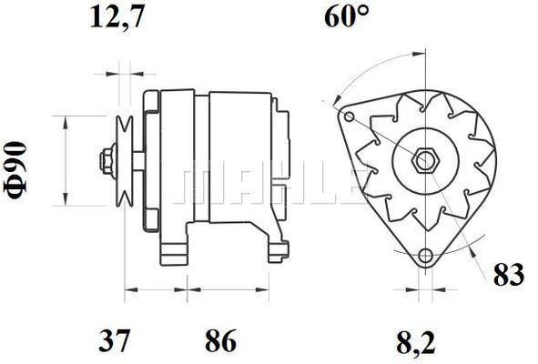 Ilustracja MG 110 MAHLE alternator