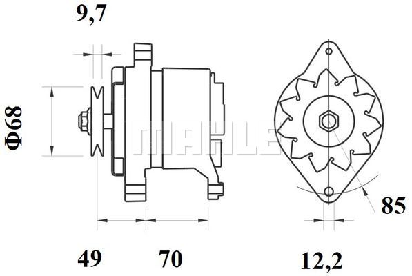 Ilustracja MG 156 MAHLE alternator