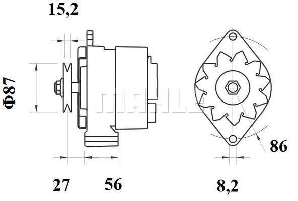 Ilustracja MG 215 MAHLE alternator