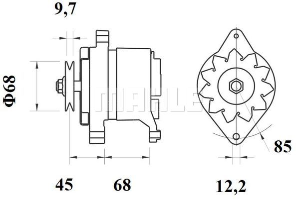 Ilustracja MG 258 MAHLE alternator