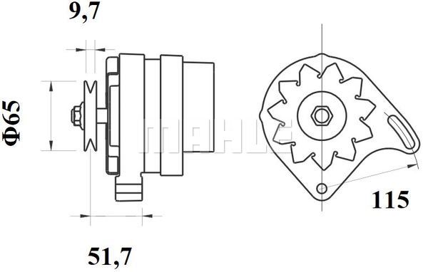 Ilustracja MG 432 MAHLE alternator