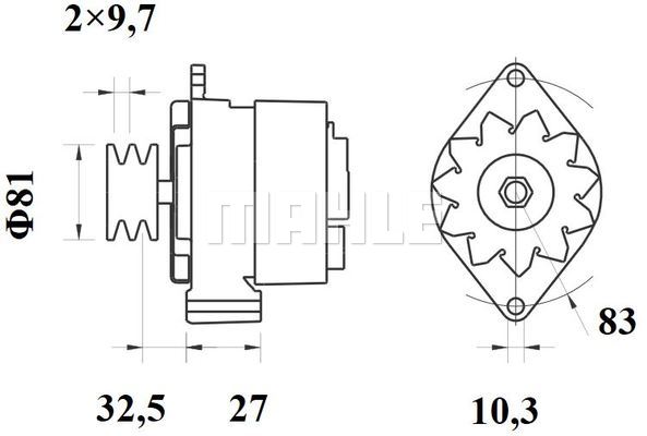 Ilustracja MG 530 MAHLE alternator