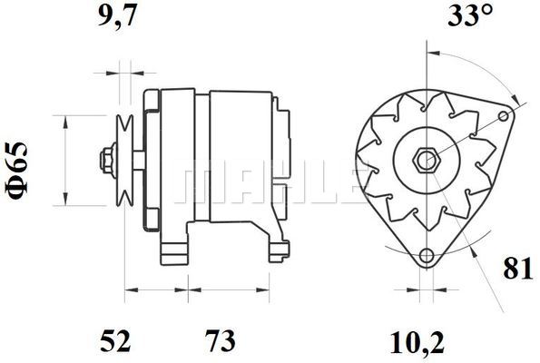 Ilustracja MG 535 MAHLE alternator