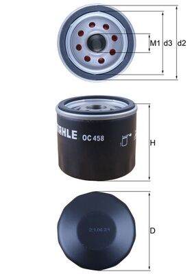 Ilustracja OC 458 MAHLE filtr oleju