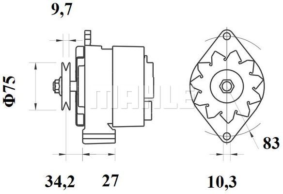 Ilustracja MG 478 MAHLE alternator