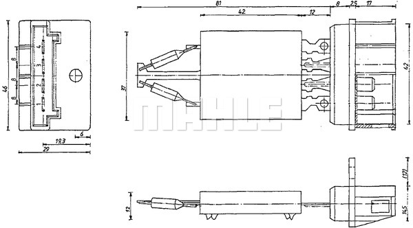 Ilustracja ABR 101 000P MAHLE opornik dmuchawy / sterowanie nawiewu