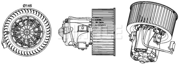 Ilustracja AB 150 000P MAHLE wentylator wewnętrzny