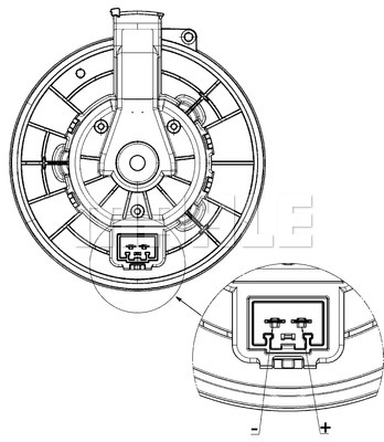 Ilustracja AB 260 000P MAHLE wentylator wewnętrzny