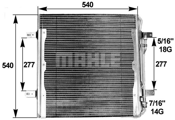 Ilustracja AC 284 000P MAHLE skraplacz, klimatyzacja