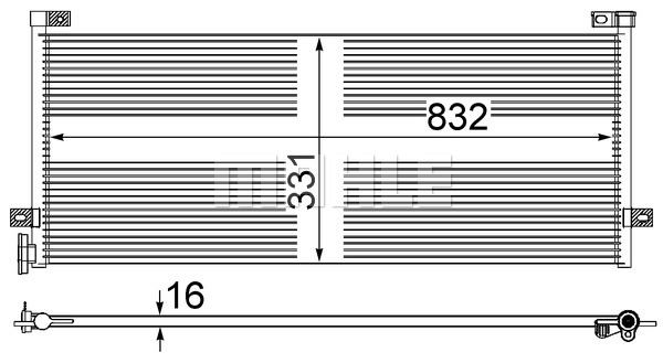 Ilustracja AC 884 000P MAHLE skraplacz, klimatyzacja