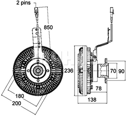 Ilustracja CFC 137 000P MAHLE sprzęgło, wentylator chłodzenia