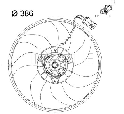 Ilustracja CFF 119 000P MAHLE wentylator, chłodzenie silnika