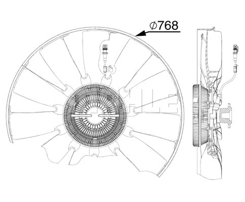 Ilustracja CFF 527 000P MAHLE wentylator, chłodzenie silnika
