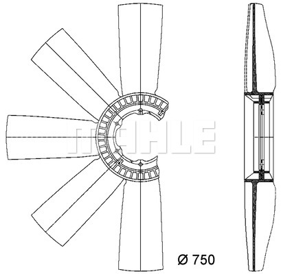 Ilustracja CFW 17 000P MAHLE koło wentylatora, chłodzenie silnika