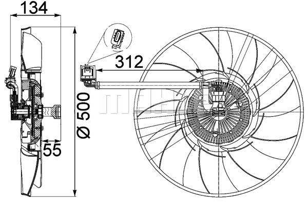Ilustracja CFF 467 000P MAHLE wentylator, chłodzenie silnika