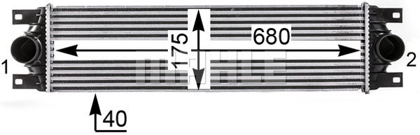 Ilustracja CI 20 000P MAHLE chłodnica powietrza doładowującego - intercooler